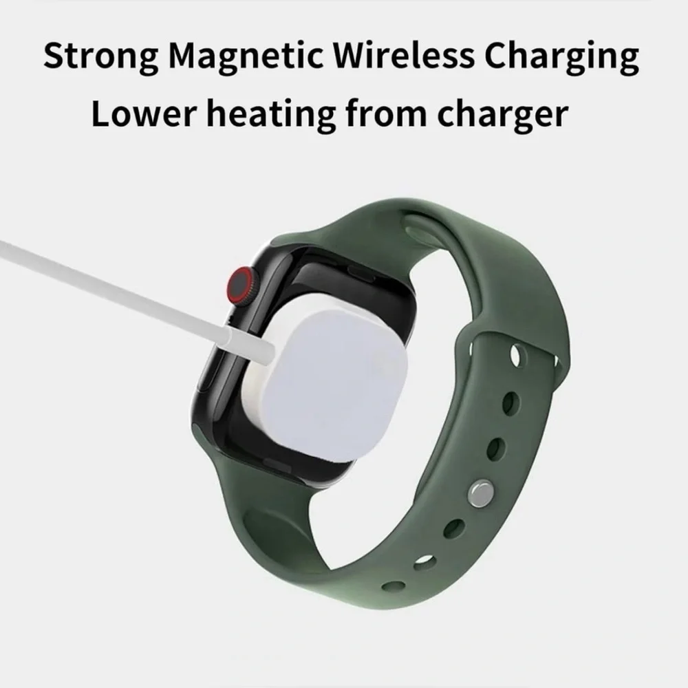 White Wireless Charger For Apple Watch With USB-C Cable